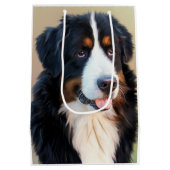 Bernese Mountain Dog Portrait Medium Cadeauzakje (Achterkant)