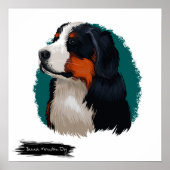 Bernese Mountain Dog Portrait | Pet Portret Poster (Voorkant)