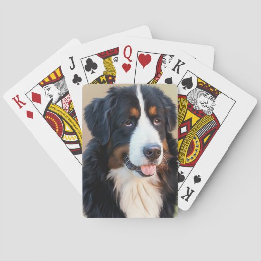 Bernese Mountain Dog Portrait Pokerkaarten (Achterkant)