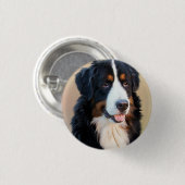 Bernese Mountain Dog Portrait Ronde Button 3,2 Cm (Voorkant /achterkant)