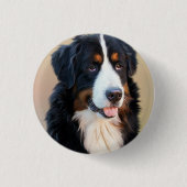 Bernese Mountain Dog Portrait Ronde Button 3,2 Cm (Voorkant)