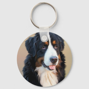 Bernese Mountain Dog Portrait Sleutelhanger