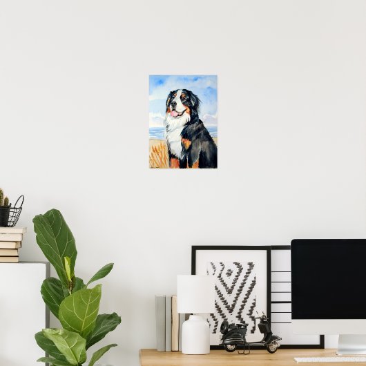 Bernese Mountain Dog Poster Print (Thuiskantoor)