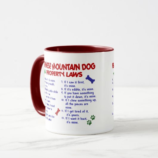 BERNESE MOUNTAIN DOG Property Laws 2 Mok (Voorkant links)