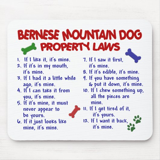 BERNESE MOUNTAIN DOG Property Laws 2 Muismat (Voorkant)
