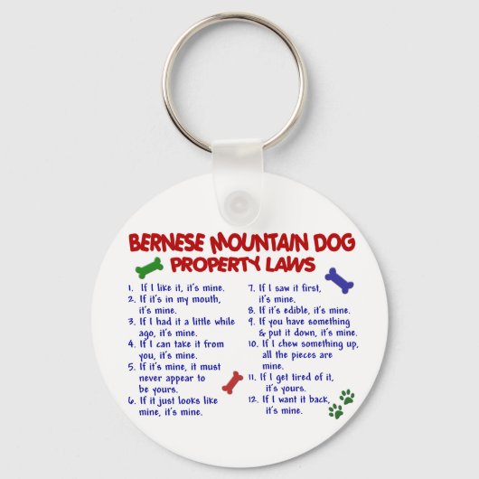 BERNESE MOUNTAIN DOG Property Laws 2 Sleutelhanger (Voorkant)