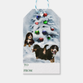 Bernese Mountain Dog Puppies kerstcadeaus Cadeaulabel