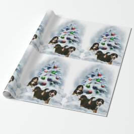 Bernese Mountain Dog Puppies Kerstmis Cadeaupapier