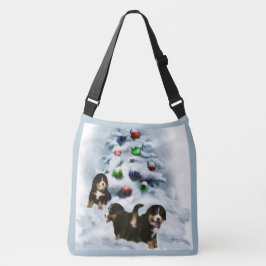 Bernese Mountain Dog Puppies Kerstmis Crossbody Tas