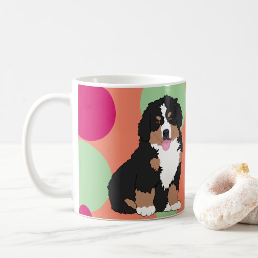 Bernese Mountain Dog Puppy Birthday Coffee Mok (Met donut)