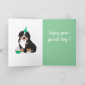 Bernese Mountain Dog Puppy Birthday Kaart (Binnen)