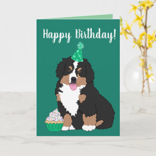 Bernese Mountain Dog Puppy Birthday Kaart