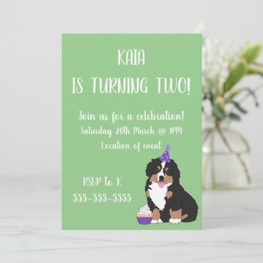 Bernese Mountain Dog Puppy Birthday Kaart (Staand voorkant)