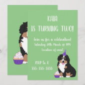 Bernese Mountain Dog Puppy Birthday Kaart (Voorkant / Achterkant)