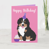 Bernese Mountain Dog Puppy Birthday Kaart (Voorkant)
