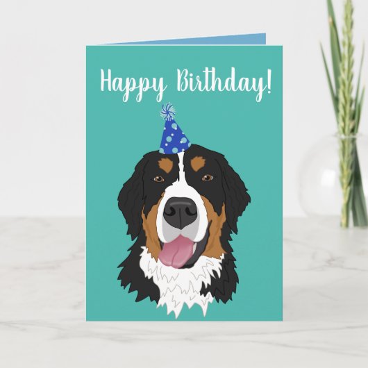Bernese Mountain Dog Puppy Birthday Kaart (Voorkant)