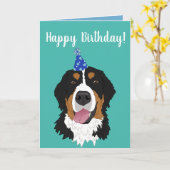 Bernese Mountain Dog Puppy Birthday Kaart (Gele Bloem)