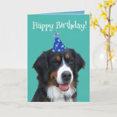 Bernese Mountain Dog Puppy Birthday Kaart (Gele Bloem)