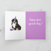 Bernese Mountain Dog Puppy Birthday Kaart (Binnen)