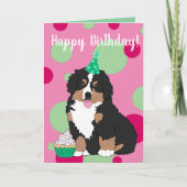 Bernese Mountain Dog Puppy Birthday Kaart (Voorkant)