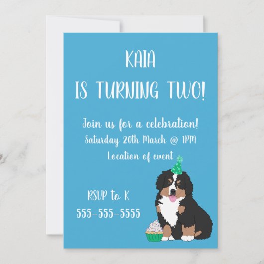Bernese Mountain Dog Puppy Birthday Kaart (Voorkant)