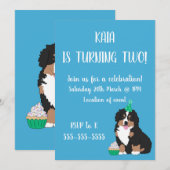 Bernese Mountain Dog Puppy Birthday Kaart (Voorkant / Achterkant)