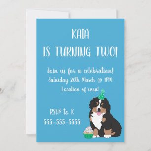 Bernese Mountain Dog Puppy Birthday Kaart
