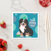 Bernese Mountain Dog Puppy Birthday Napkins Servet (Insitu)