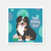 Bernese Mountain Dog Puppy Birthday Napkins Servet (Voorkant)
