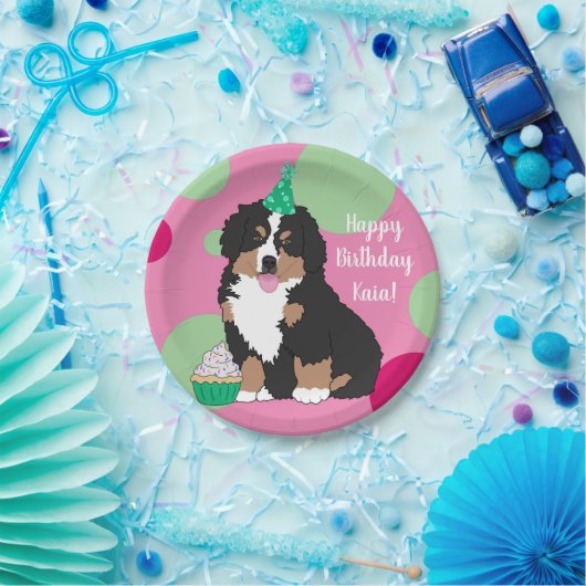 Bernese Mountain Dog Puppy Birthday Papieren Bordje (Feest)