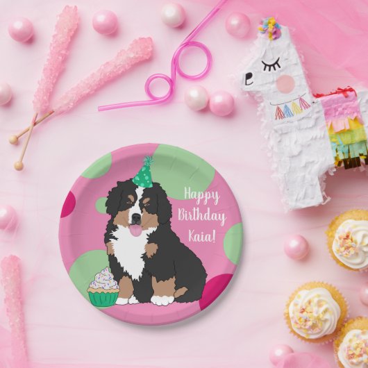 Bernese Mountain Dog Puppy Birthday Papieren Bordje (Feest)