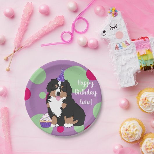Bernese Mountain Dog Puppy Birthday Papieren Bordje (Feest)