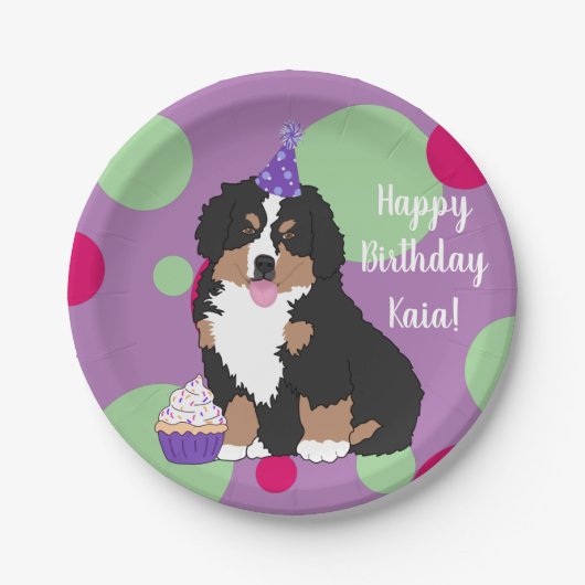 Bernese Mountain Dog Puppy Birthday Papieren Bordje (Voorkant)