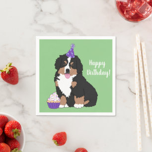 Bernese Mountain Dog Puppy Birthday Servet