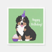 Bernese Mountain Dog Puppy Birthday Servet (Voorkant)