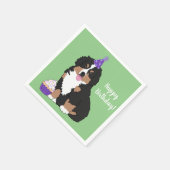 Bernese Mountain Dog Puppy Birthday Servet (Hoek)