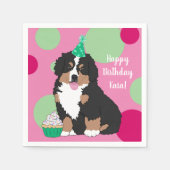 Bernese Mountain Dog Puppy Birthday Servet (Voorkant)