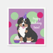 Bernese Mountain Dog Puppy Birthday Servet (Voorkant)