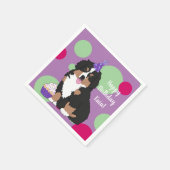 Bernese Mountain Dog Puppy Birthday Servet (Hoek)