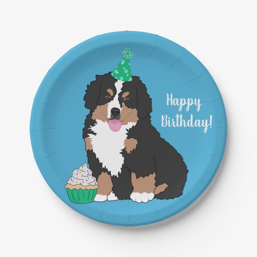 Bernese Mountain Dog Puppy BirthdayPaper Bord (Voorkant)