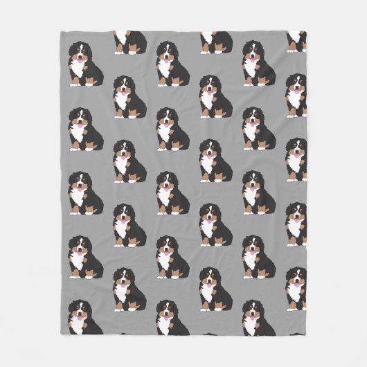 Bernese Mountain Dog Puppy Fleece Blanket Deken (Voorkant)