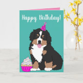 Bernese Mountain Dog Puppy Kaart (Gele Bloem)