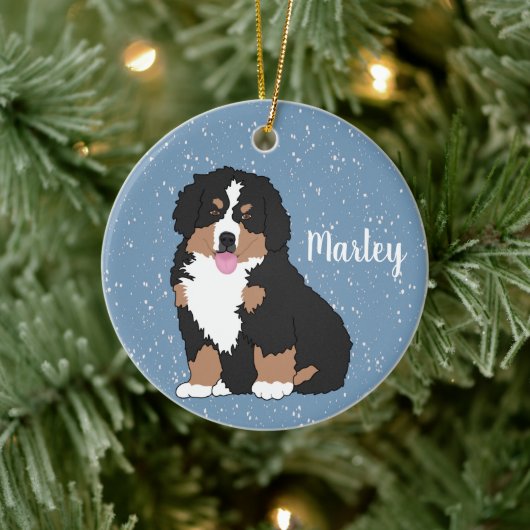 Bernese Mountain Dog Puppy Keramisch Ornament (Boom)