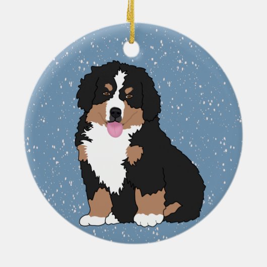 Bernese Mountain Dog Puppy Keramisch Ornament (Achterkant)