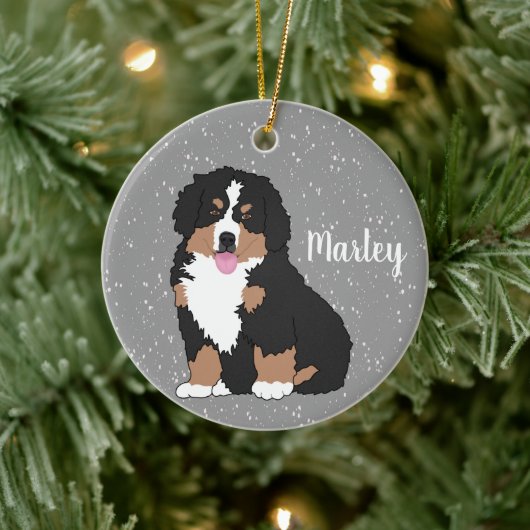 Bernese Mountain Dog Puppy Keramisch Ornament (Boom)