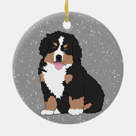 Bernese Mountain Dog Puppy Keramisch Ornament (Achterkant)