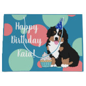Bernese Mountain Dog Puppy Large Gift Bag Groot Cadeauzakje (Voorkant)