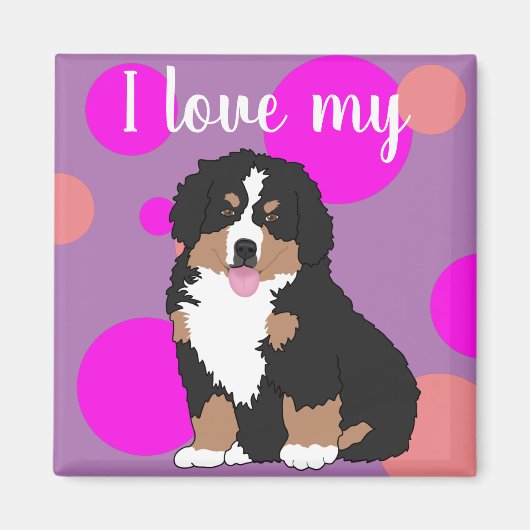 Bernese Mountain Dog Puppy Magneet (Voorkant)