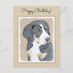 Bernese Mountain Dog Puppy Painting - Originele Ku Briefkaart