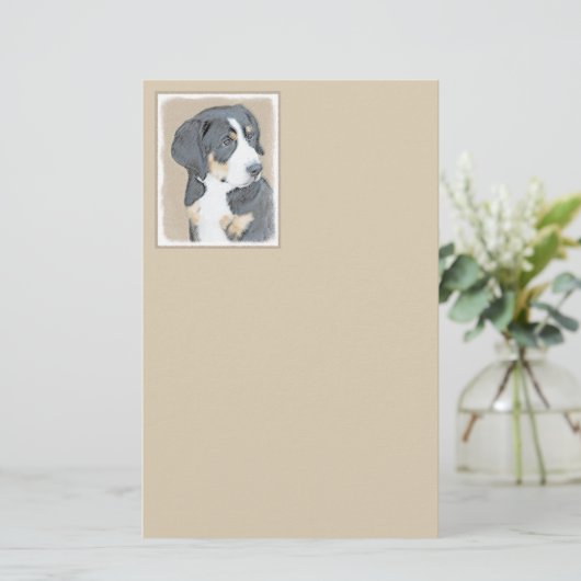 Bernese Mountain Dog Puppy Painting - Originele Ku Briefpapier (Staand voorkant)